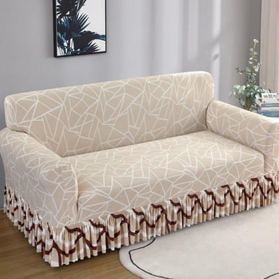 1pcs Stretch Print Sofa Cover With Skirt Elastic Sofa Armchair Cover 1/2/3/4-Seater Couch Slipcovers Medium