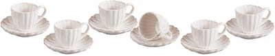 Almina – espressokopjes set 12 – Bloomy – 75 ml keramiek – 6 kopjes + 6 onderzetters