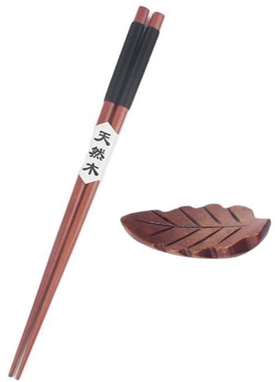 2x Stokjes set - Chopsticks - Eetstokjes - Hout - Japanse stijl - Chinese stijl - Sushi stokjes - 2 paar - Aziatische stokjes - Inclusief onderleggers - Jonyx