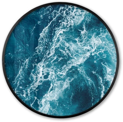 Poster in lijst Rond - Fotolijst 60x60 cm - Posters - Zee - Water - Golf - Ronde posterlijst zwart - Decoratie - Wanddecoratie woonkamer - Muurdecoratie slaapkamer