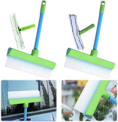 Raamverwijderset - Raamreiniger Set - Glas Reinigen - Microvezel Schrobber - 300mm Breed - Groen