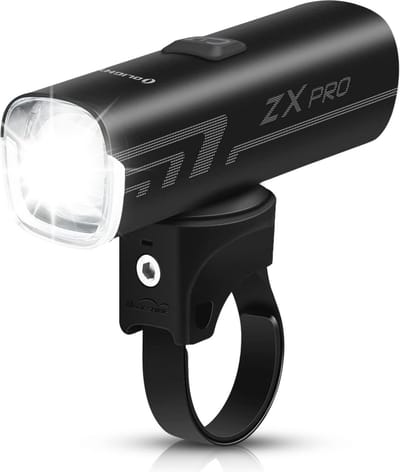 Fietslamp - Fietslicht - Krachtige Fietslamp Voorzijde - 350Lm - 100Lux - 208m Lichtsterkte - StVZO Goedgekeurd - met 3 Lichtstanden - LED - IPX6 Waterdichte - USB Oplaadbare Voorzijde Licht - Kunststof - 18.4 x 7.9 x 6.2 cm - Zwart