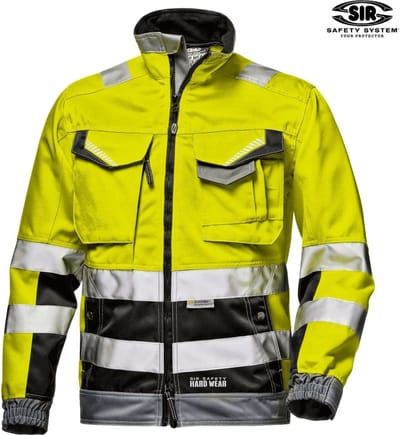 SIR SAFETY RUSH Hi Vis Reflecterend Stof Werkjas HEREN Veiligheidsjas Geel - Reflecterende Band - Fleece Kraag - Verstelbare Manchetten
