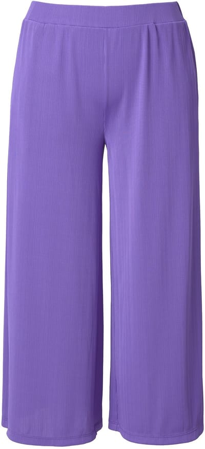 Ulla Popken - Dames - Culotte structuur kuitlengte rechte pijpen - Purper - Maat 54+