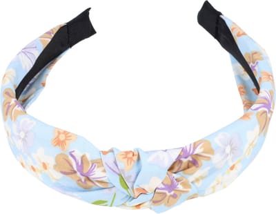Haarsoires Haarband Diadeem 3cm – Knoop - Bloemenprint – Pastel – Groen - Zachte Haarbeugel - voor Dames & Meisjes