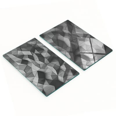 Set van gehard glazen snijplanken met 3D-afbeeldingen, 2x30x52 cm