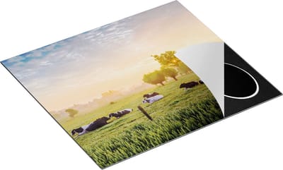 Chefcare Inductie Beschermer Koeien in de Wei tijdens Zonsopgang - 60x50 cm - Afdekplaat Inductie - Kookplaat Beschermer - Inductie Mat