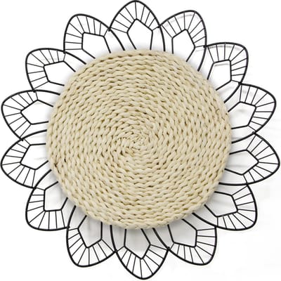 Art for the Home Metal Art Bloem met rotan diameter 47cm
