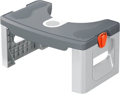 Opvouwbaar Toilet Krukje – Squat Stool voor Betere Toilethouding - Antislip Toilet Voetenbankje voor Gezonde Darmwerking (Volwassenen & Kinderen) - Grijs