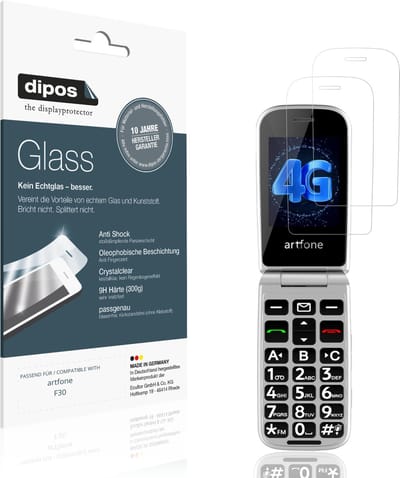 dipos – 2x Pantserfolie geschikt voor artfone F30 | 9H Screenprotector