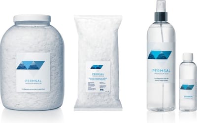 Megavoordeel! Permsal badkristallen 4 kg + 1 kg gratis + 500 ml magnesiumolie + 100 ml gratis