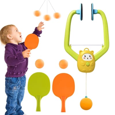 Tafeltennis Trainer - Oefenapparaat Bal - Vaardigheden Verbeteren - Snelle Installatie - Compact Ontwerp - Geel