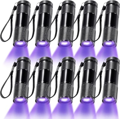 10x UV Blacklight Zaklamp Set - Draagbare LED Zaklamp voor Vlekken en Urine Detectie