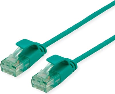 ROLINE RM UTP DataCenter Patchkabel Cat.6A (Klasse EA), extra dun, groen, 0,5 m