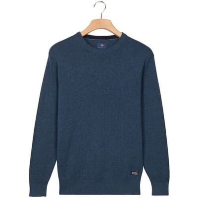 Baileys Trui Crew Neck Allover Fine Two-Tone Texture Midden Blauw / male