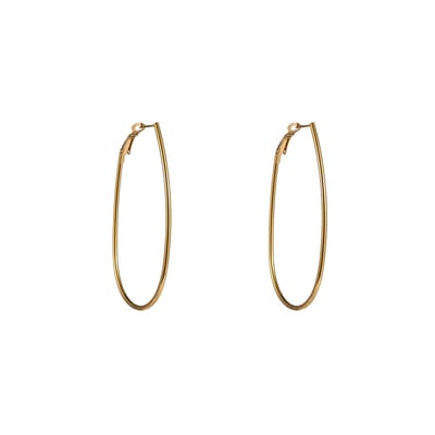 Go Dutch Label Oorringen Fine Oval Hoop - 70mm Goudkleurig
