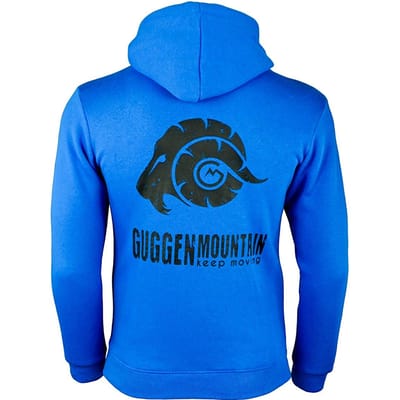 Heren wandelhoodie fleece hoodie outdoor met logo blauw
