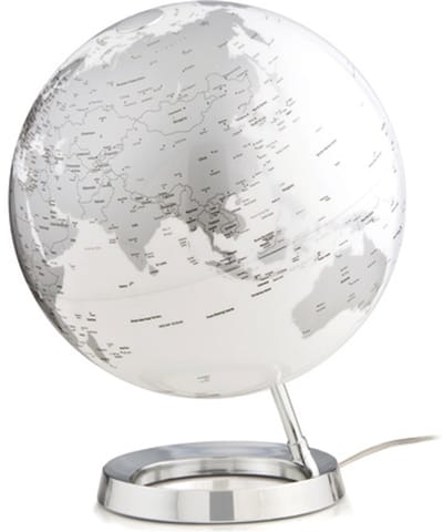 globe Bright Chrome 30cm diameter kunststof voet engelstalig NR-0331F7NS-GB