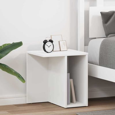 vidaXL - Bijzettafel - 2 - st - Wit - 37 - x - 32 - x - 40 - cm - Bewerkt - hout