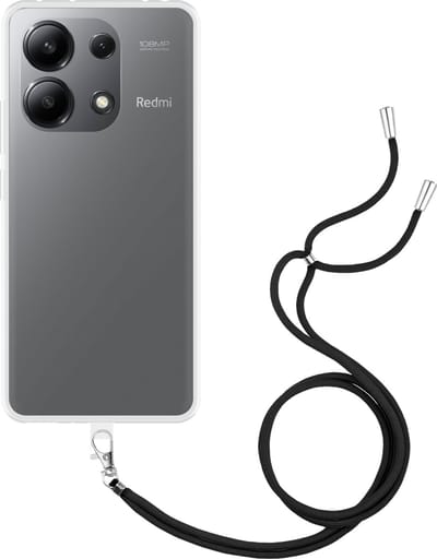 Just in Case hoesje met koord geschikt voor Xiaomi Redmi Note 13 (4G) Hoesje met Koord - Flexibele Case - Transparant