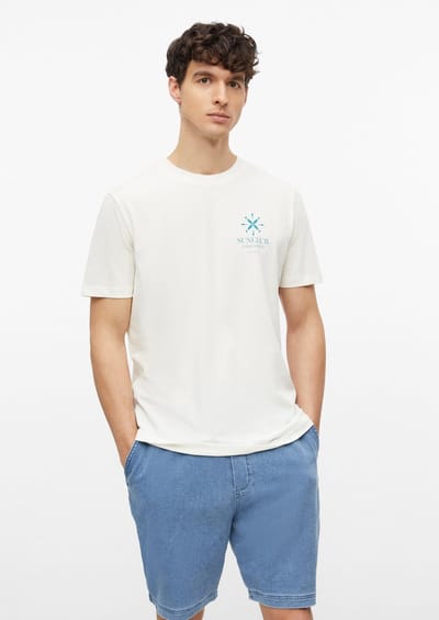 Zachte katoenen T-shirt met frontprint en geribbelde rand s.Oliver