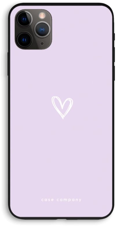 Case Company® - Hoesje geschikt voor iPhone 11 Pro Max hoesje - Klein hartje paars - Biologisch Afbreekbaar Telefoonhoesje - Bescherming alle Kanten en Schermrand
