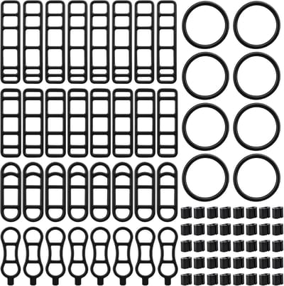 Siliconen fietsonderdelen, 40 stuks stretch rubberen ringen, handige rubberen bandhouder en stuurhouder voor zaklamp en fietslicht