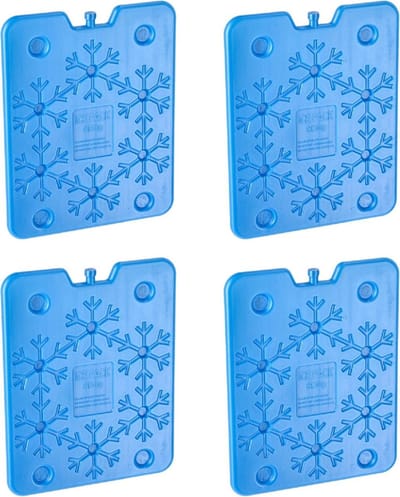 4x Blauwe koelelementen 800 gram 25 x 32 cm - Koelblokken/koelelementen voor koeltas/koelbox