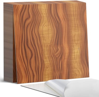 Coloray Plaktegels - Houtpatroon met golven Zelfklevende Tegels - 20 cm x 20 cm - Bruin Plaktegels - 20 stuks - Vierkant PVC Tegels - Plaktegels Badkamer - Plaktegels Vloer - Vinyltegels Vloer Zelfklevend - Wandtegel Zelfklevend