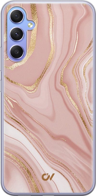 Hoesje geschikt voor Samsung Galaxy A34 hoesje - Rose Marble - - Roze - - Casevibes