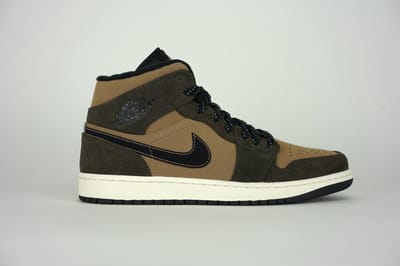 Air Jordan 1 Mid SE Donkere Chocolade Heren Sneakers Bruin Archaeo-Bruin Zwart DC7294-200 40 black