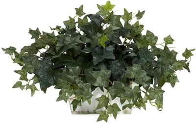 Kunst Klimop Plant - Zijde Plant Decoratief - Woonruimte Opfleuren - Geen Water Nodig - 9.5w x 4.25h Pot - Groen