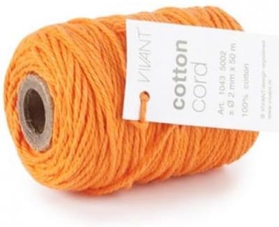 Vivant   Koord Katoen fijn oranje - 50 Meter 2MM
