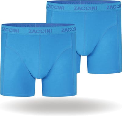 Zaccini Cotton Stretch Boxershorts - Blauw - 2 stuks - Heren onderbroeken - Boxer - 95% Katoen - Maat S