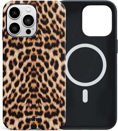 xoxo Wildhearts siliconen hoesje geschikt voor iPhone 15 Pro MagSafe hoesje - Wild Thing - Double Layer - Magnetisch telefoonhoesje - Magneet case - Backcover met dubbele beschermlaag - Luipaard print - Tijger print - Dierenprint - Tijgerprint