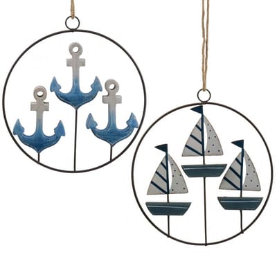 Decoratieve metalen ring voor het ophangen van zeilboten/ankers Ø18cm