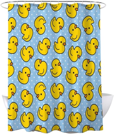 Dailygoods- Douchegordijn Waterdicht - Eend Patroon - Anti Schimmel - Wasbaar - 120x180 cm - Polyester Materiaal - Badgordijn