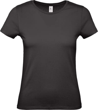 Set van 3x stuks zwart basic t-shirts met ronde hals voor dames - katoen - 145 grams - zwarte shirts / kleding, maat: M (38)