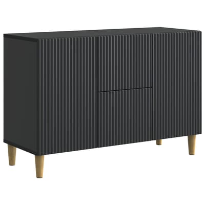 vidaXL - Dressoir - Zwart - 89 - x - 34,5 - x - 60 - cm - Bewerkt - hout