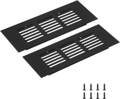 Ventilatierooster Rechthoekig - Luchtgaten Afdekking - Kast Ventilatie - Corrosiebestendig Aluminium - 150 x 60 mm - Zwart