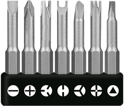 7-delige speciale schroevendraaierset met driehoekige bits en diverse formaten voor precisiewerk