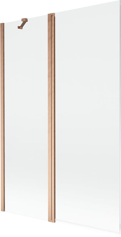 Mexen Mist badwand 2-delig 120 x 150 , transparant, geborsteld koper - 8A9-120-011-65-00