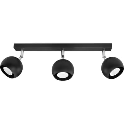 Sollux Lighting Plafondlamp Oculare - GU10 - zwart - staal - 16x45x10cm