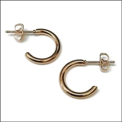 Aramat Jewels | Oorbellen | RVS Hoepel Oorstekers | Goudkleurig / 15mm | |2mm | Staal | Volwassenen | Verkleurd niet