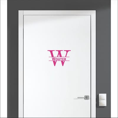 Deursticker Met Naam -  Wouter - Roze