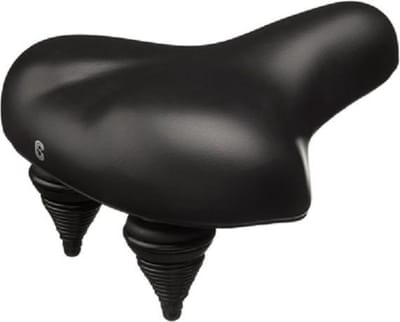 Selle Comfort zadel Retro medium zwart, vacuum gesealed met hangveren
