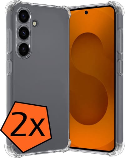 Hoes - 2 Stuks - Geschikt voor Samsung Galaxy S25 - Sterk & Shockproof - Siliconen Case - Back Cover - Telefoon Hoesje Shock Proof - Transparant