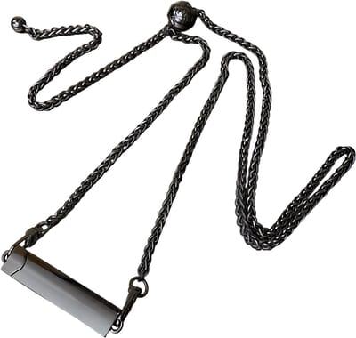 Stijlvolle metalen schouderband - Zwart - universele telefoonketting - verstelbare gesp aan de achterkant - elegante telefoonhouderketting - opvallend en duurzaam