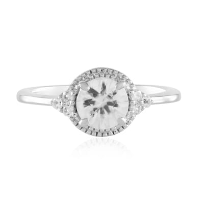 Cavill - Zilveren Ring Geplatineerd - 1,05 ct Ronde Briljant Zirkoon Cambodja - 925 Sterling Zilver - Elegante Sprankelende Damesring 1,18 ct