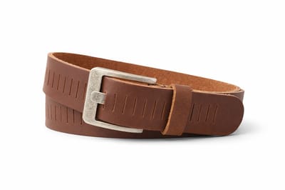 Cognac Leren Riem Dames & Heren met Fijne Gleufjes – 4 cm Breed – Stoere Jeansriem van Echt Buffelleer- Maat 105 (totale lengte 120) Broekriem
